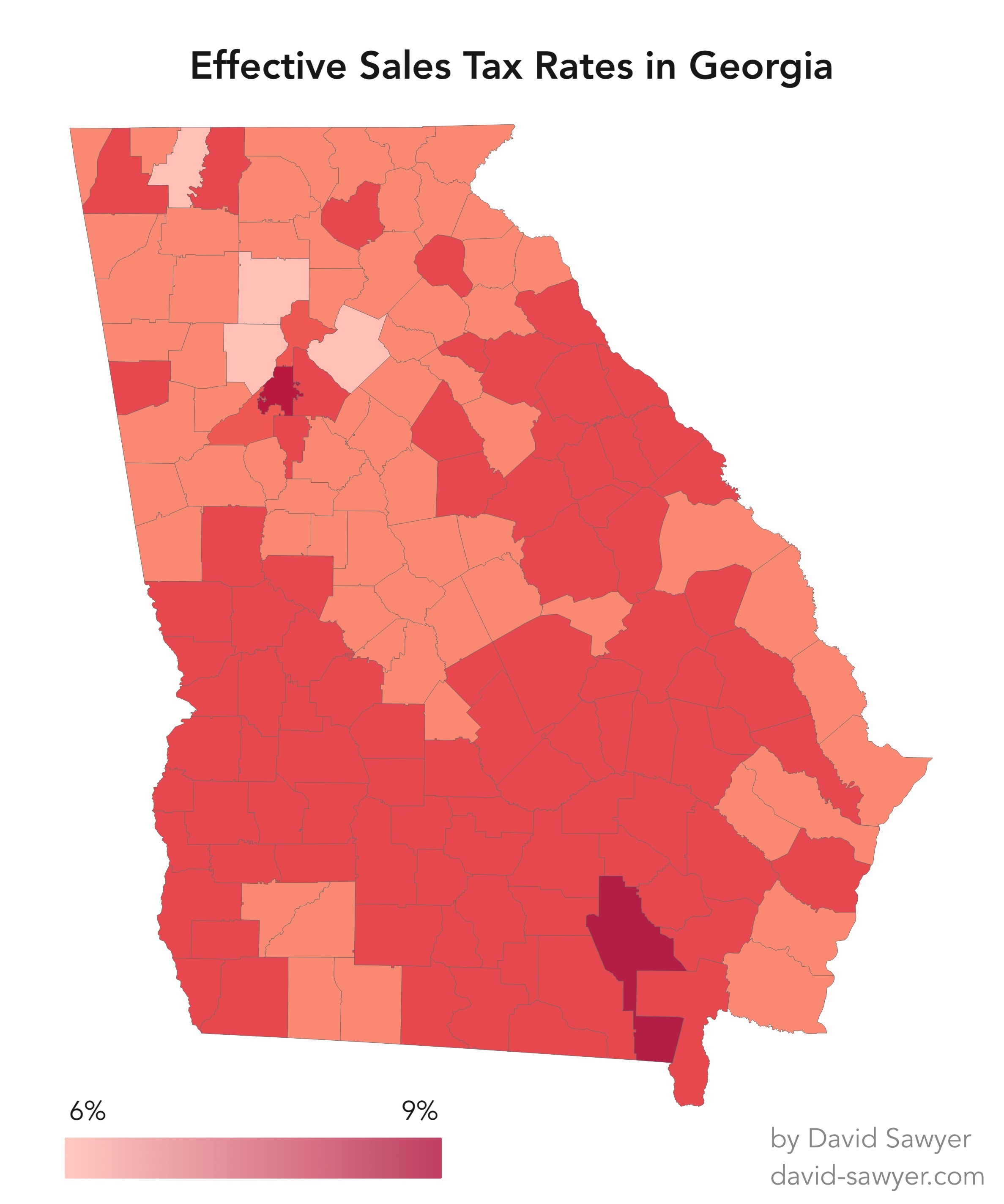 Data Visualization Effective Sales Tax Rates in David Sawyer